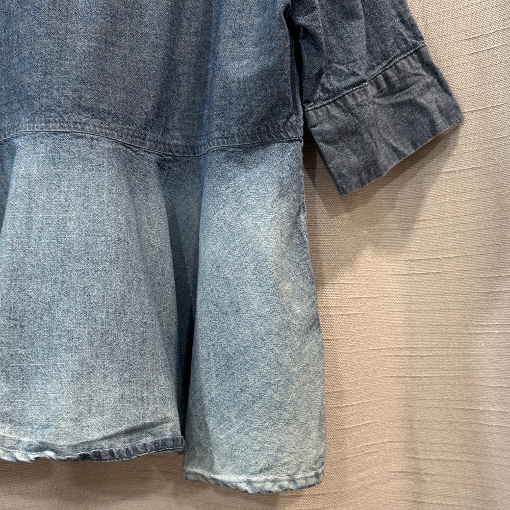 AG Adriano Goldschmied 100% Cotton Ombre Blue Denim Blouse Size Small - Picture 4 of 10